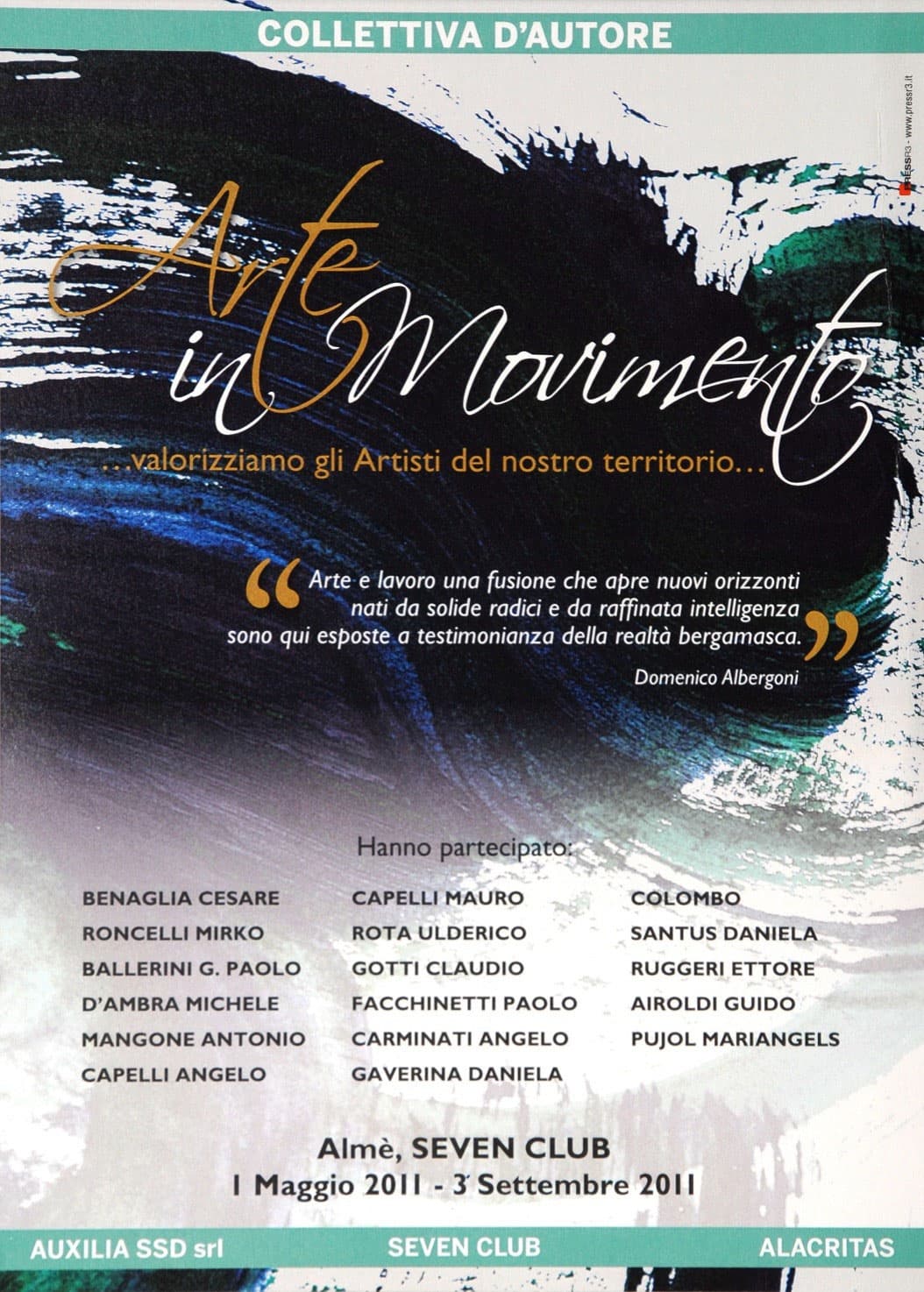 Locandina della mostra Arte in Movimento, Seven Club, Almè (BG) (1)