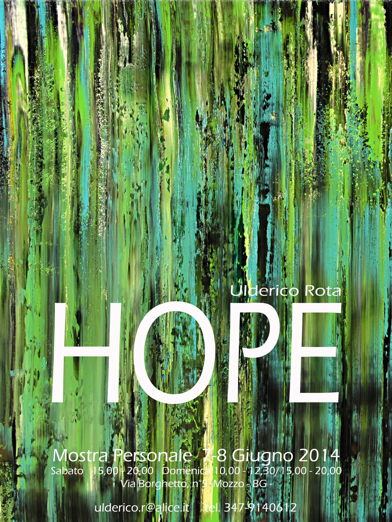 Locandina della mostra Hope, Via Borghetto 5, Mozzo (BG)