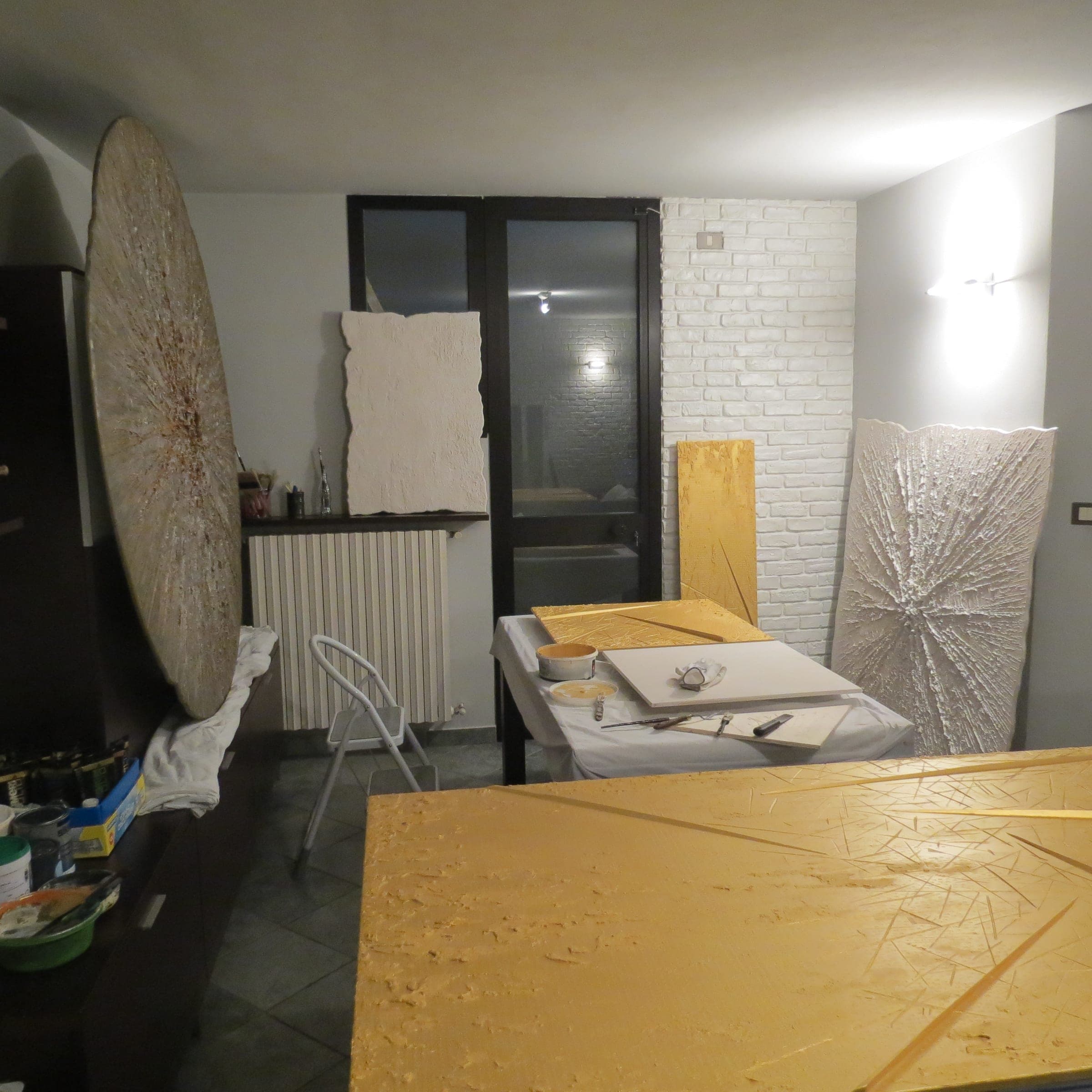 Opera in lavorazione nello studio di Ulderico Rota, 2