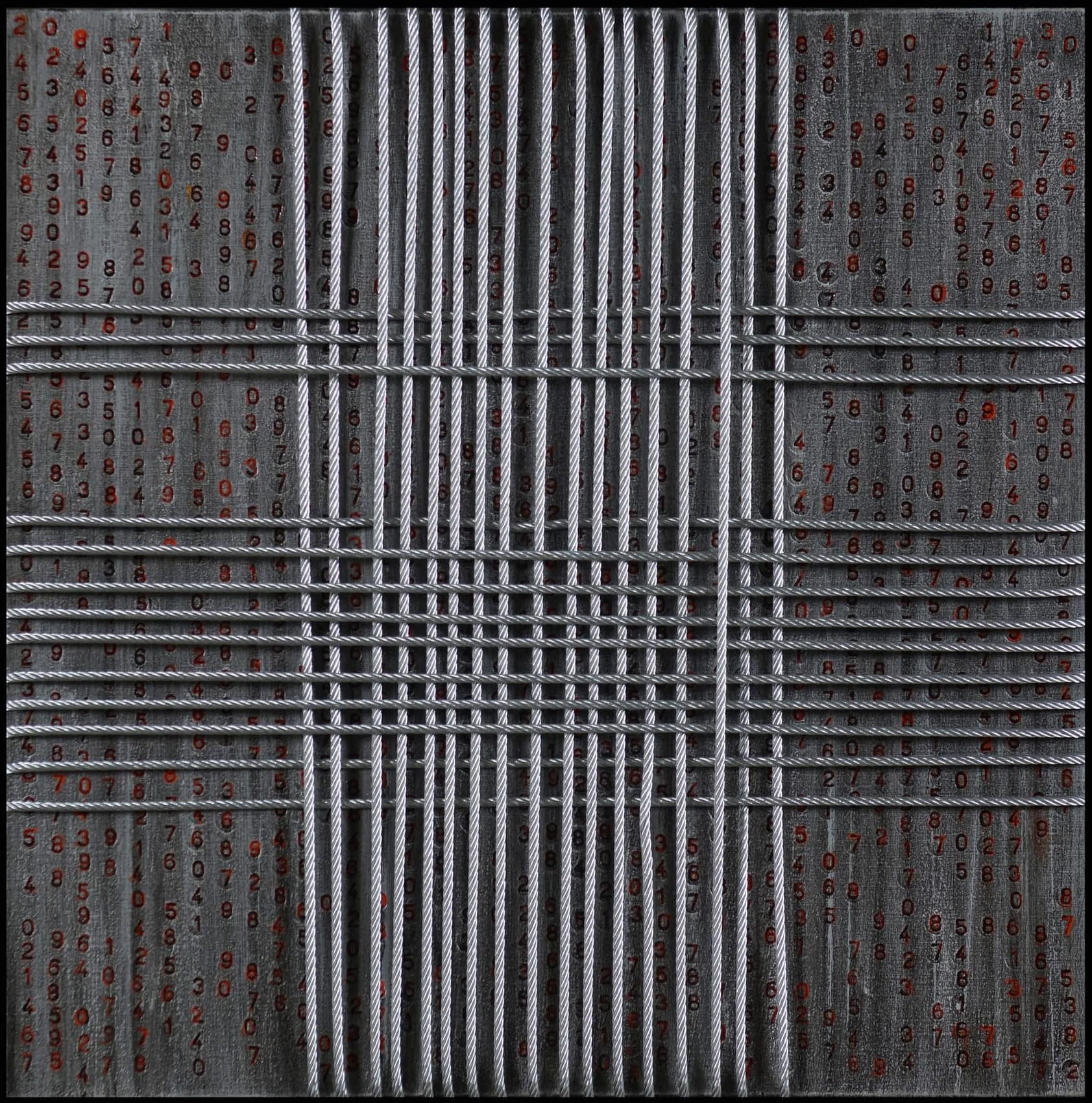 Code 8, 2016, Tecnica mista su pannello
