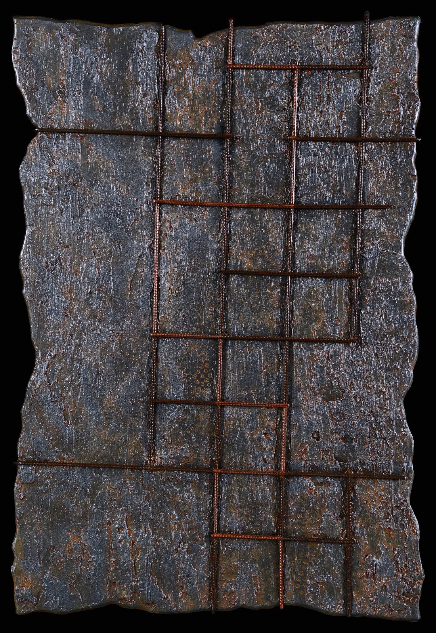 Code 5, 2016, Tecnica mista su pannello