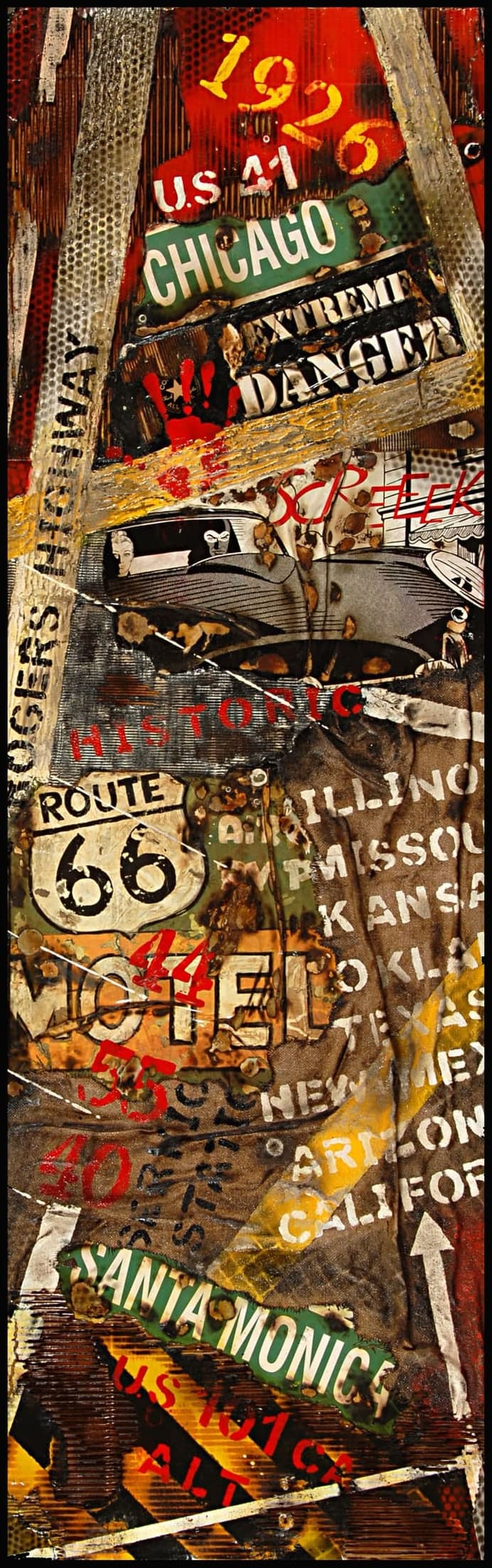 Route 66, 2012, Tecnica mista su tela