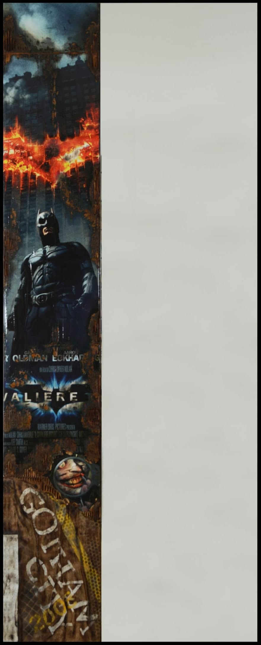 The dark knight, 2013, Tecnica mista su pannello, con specchio