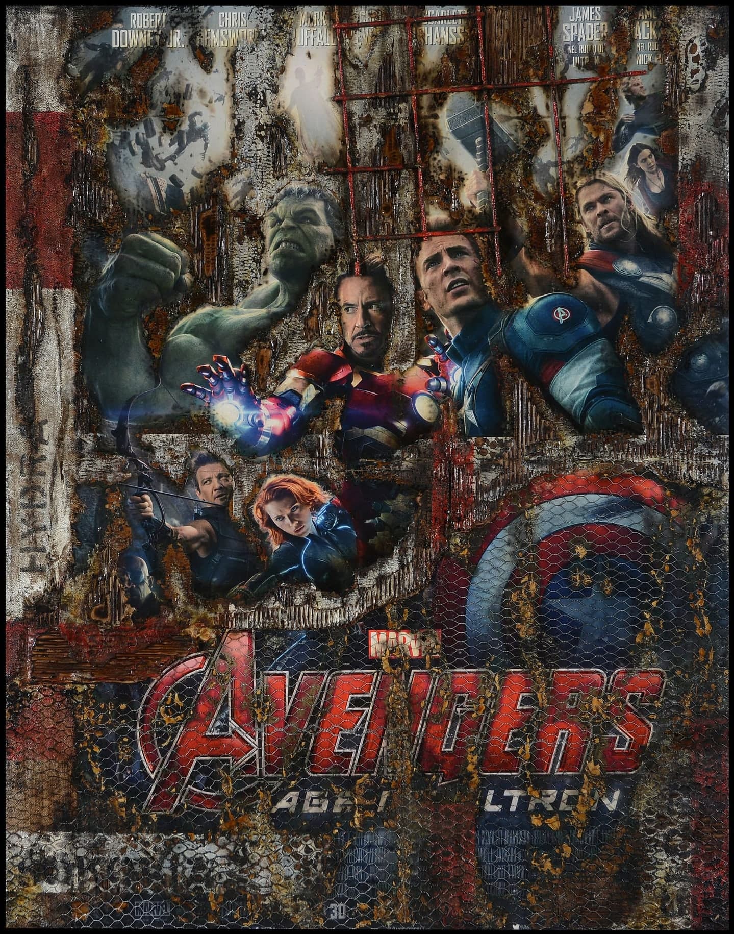 Avengers - age of ultron, 2023, Tecnica mista su pannello
