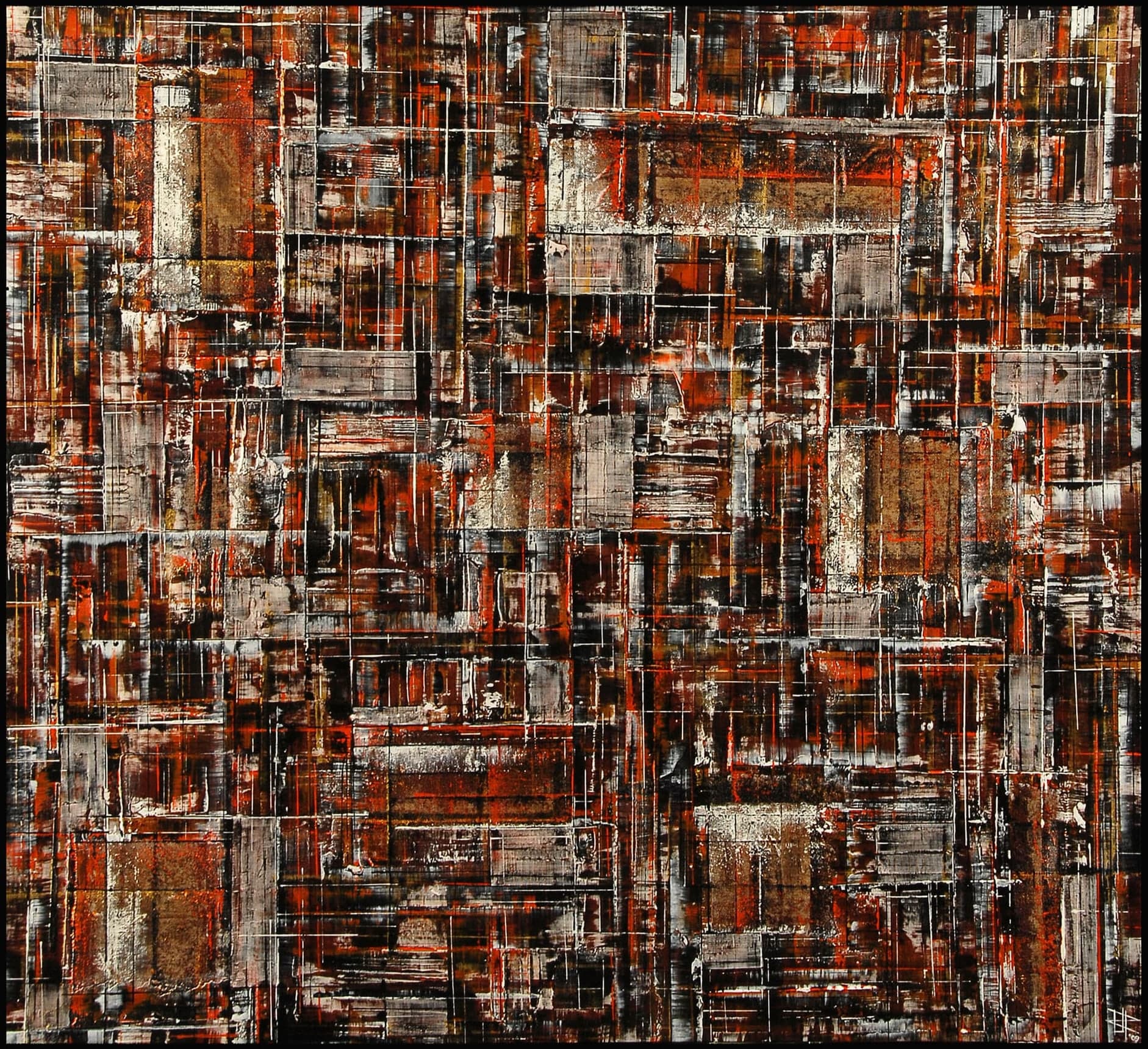 Disagio sociale, 2009, Tecnica mista su tela